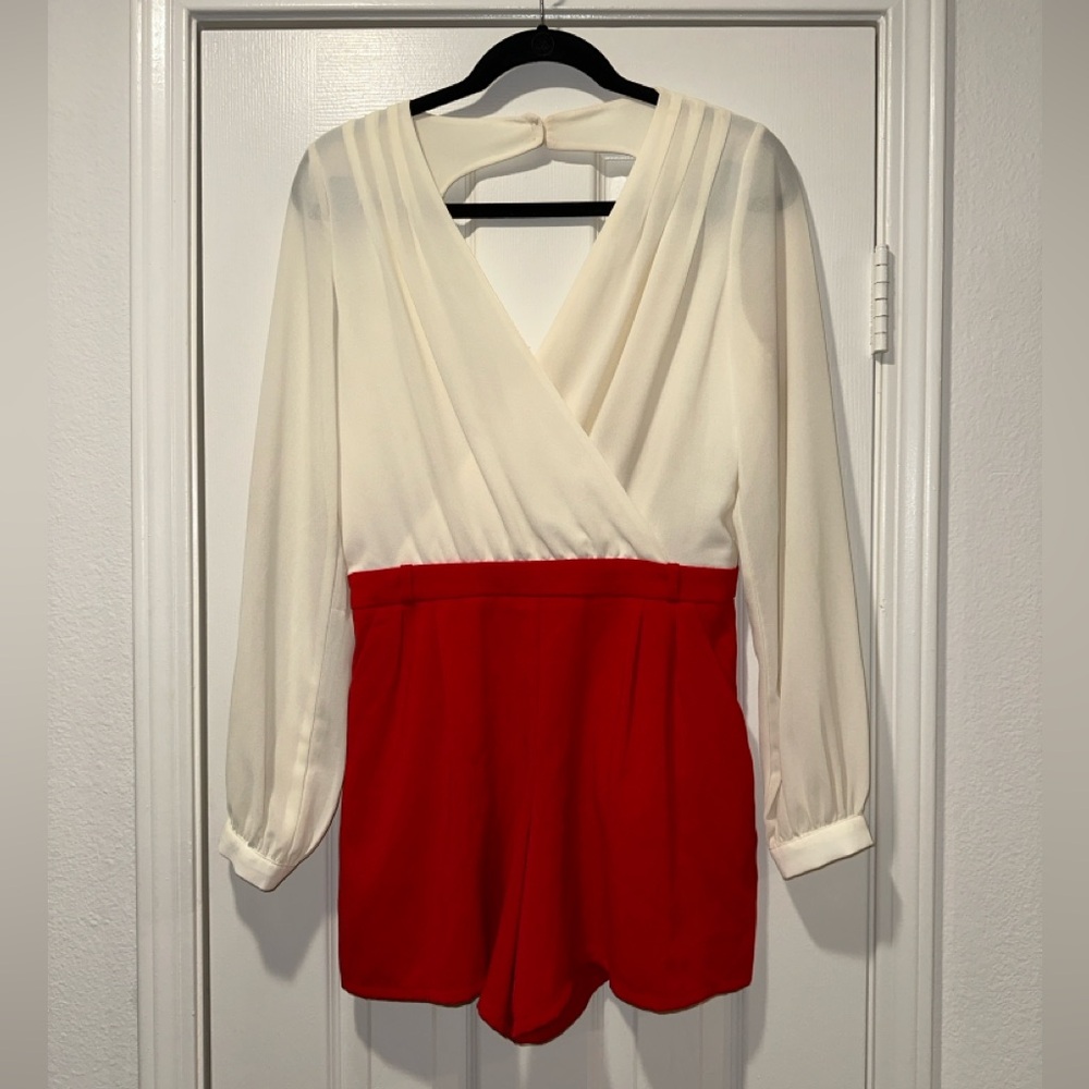 Foreign Exchange - Open Back Blouse and Shorts Romper (Size M)
